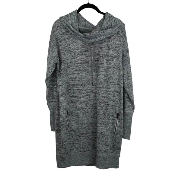 Athleta Hooded Knit Tunic Dress Size M Gray Heathered - Cozy Streetwear‎ - Picture 1 of 14